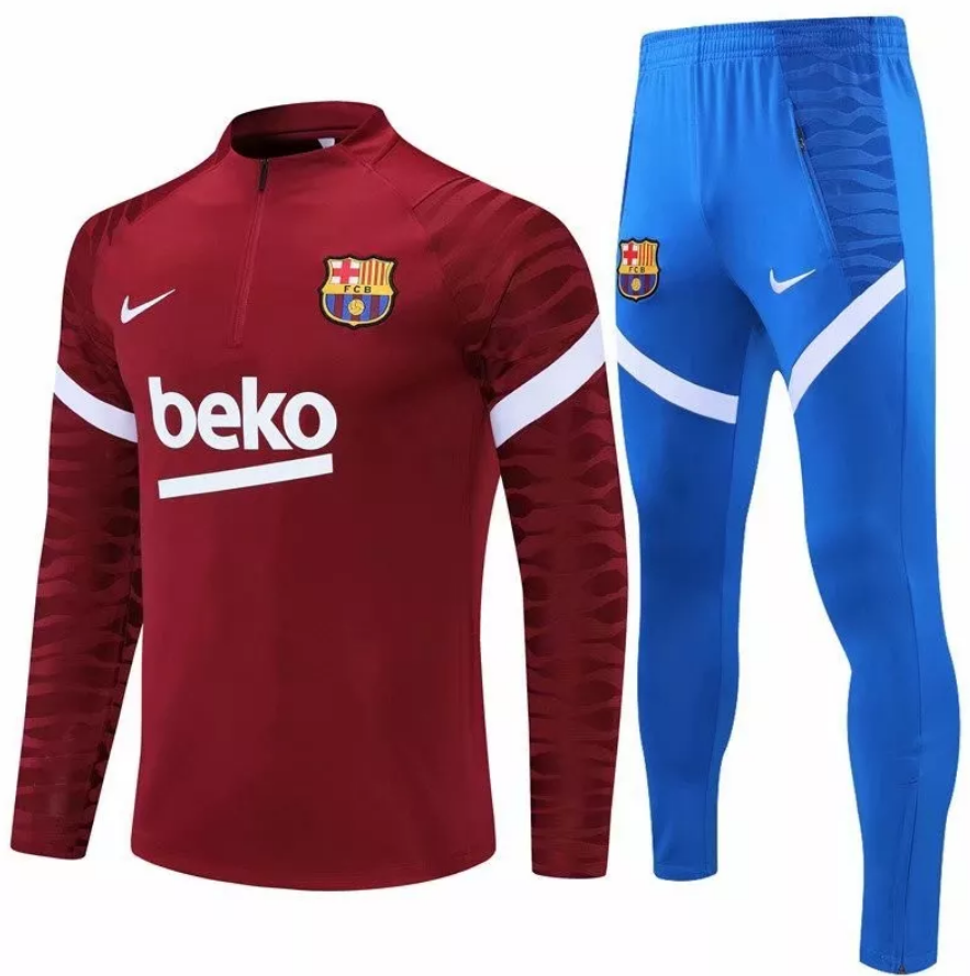 2021/22 Barcelona Red Training Kits Sweat Shirt with Pants